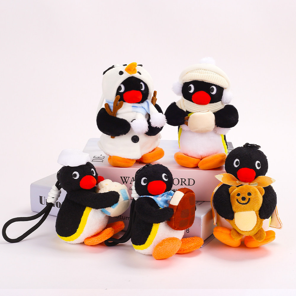 优迈正版pingu企鹅毛绒公仔玩偶钥匙扣挂件四叶草包配饰卡通礼物图片