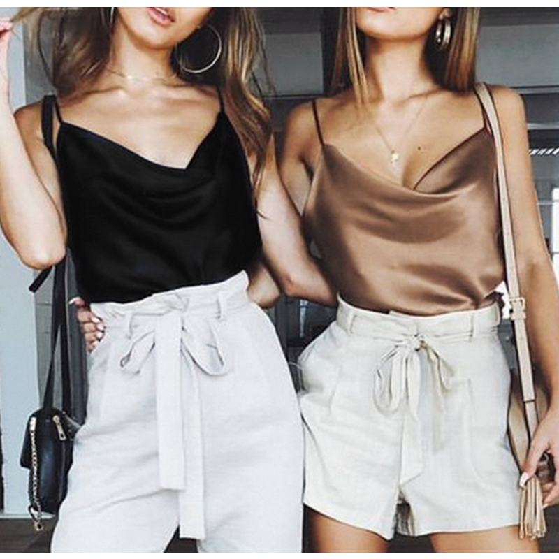 Tops Solid Satin Backless Sexy Camis Shirts Feminino Casual|ruв категории Женская одежда, рубашка - от Buy2taobao.com для оказания профессиональной услуги покупки агента Taobao