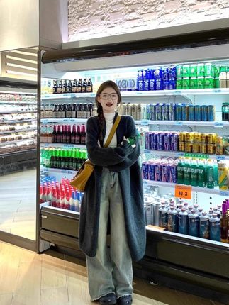 早秋季宽松慵懒风加厚中长款毛衣外套女2024年新款秋冬装针织开衫