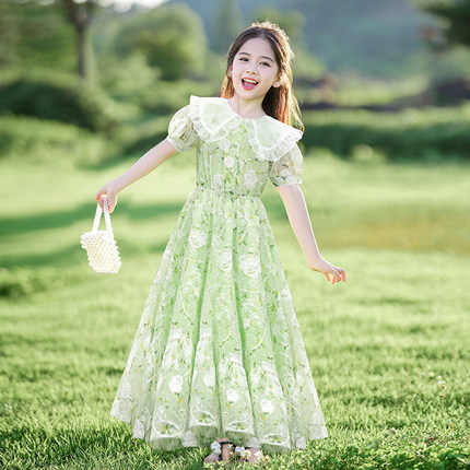 女童连衣裙夏季2025新款儿童公主裙大童小女孩洋气超好看裙子夏装