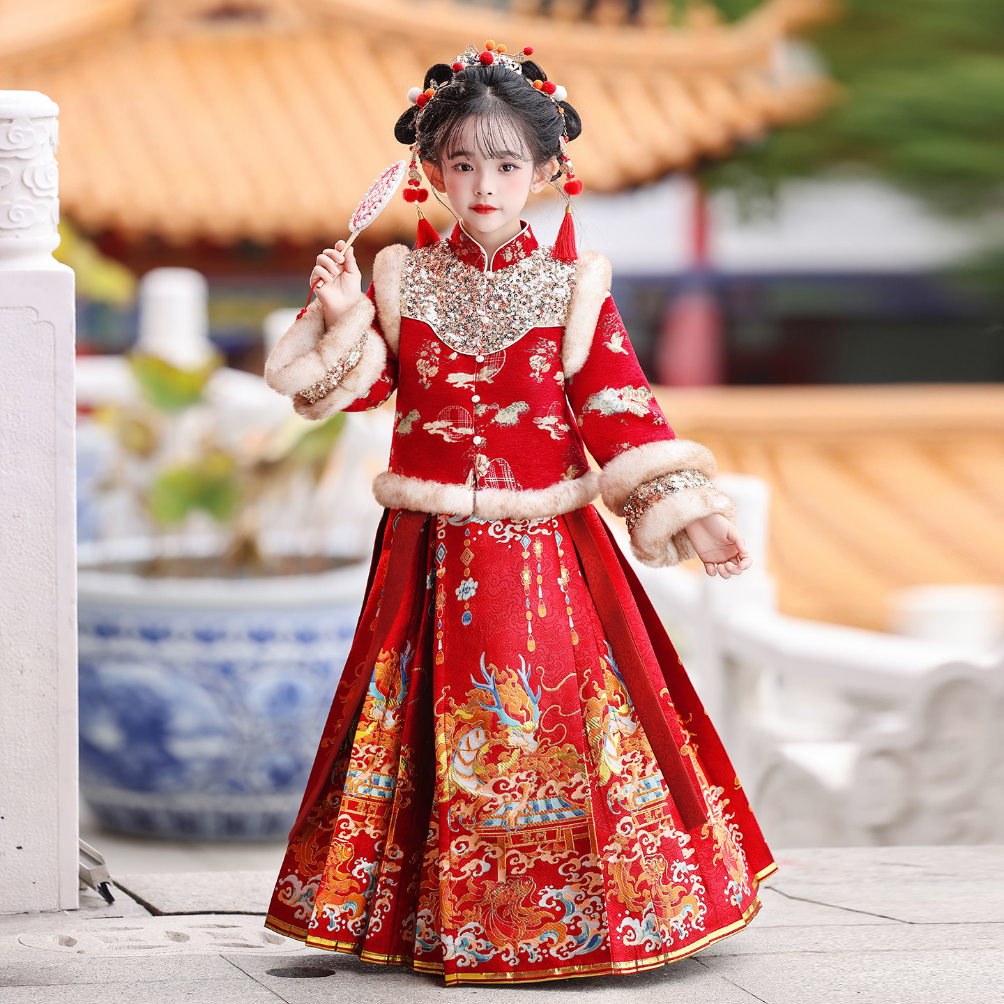 拜年服女童冬装2025新款儿童汉服古风过年服冬新年衣服喜庆唐装女,童装/婴儿装/亲子装,唐装,淘宝优惠券,粉丝福利购,淘宝优惠卷