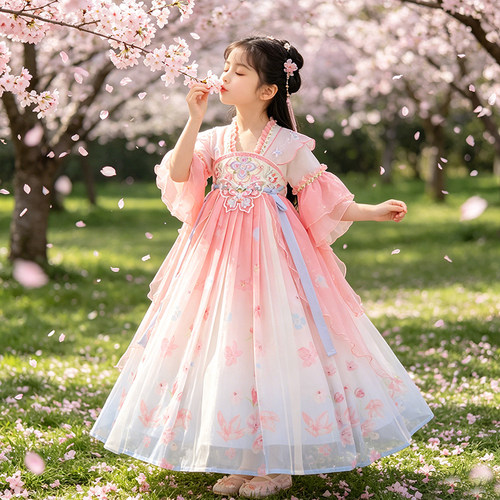 汉服女童2026新款夏季儿童古装连衣裙六一演出服裙子中国风公主裙