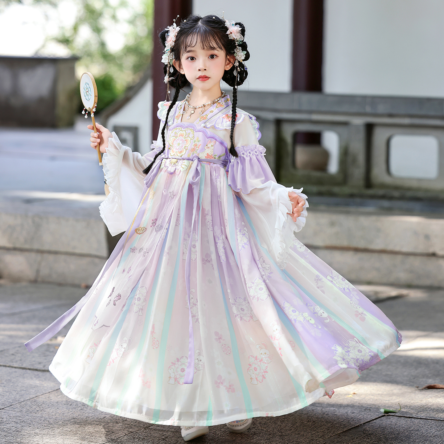 汉服女童2025新款春秋古风裙子国风儿童古装幼儿园中秋公主裙秋季