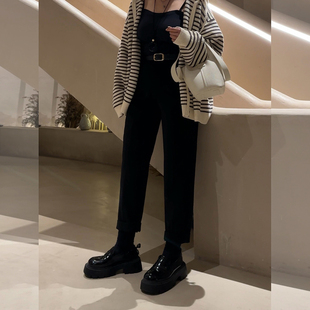 冬上新 休闲裤 胖mm显瘦哈伦直筒西装 200斤大码 _0809 休闲9分裤