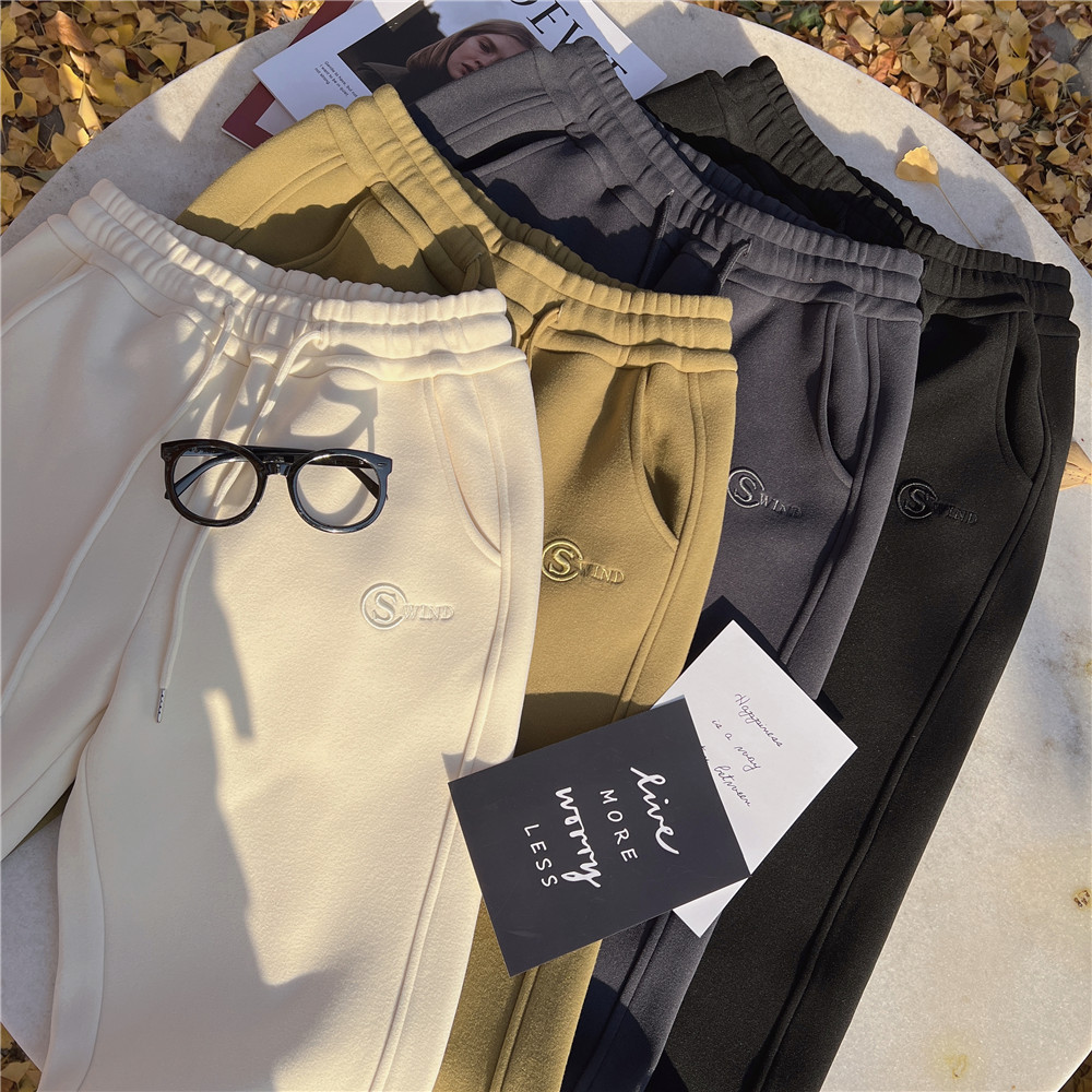 【冬上新】胖mm显瘦保暖加厚防风裤卫裤束脚裤加大码女裤_MJ565