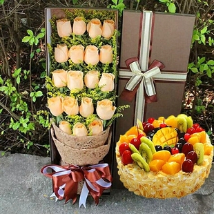 蚌埠蚌山区嘉年华商之都蓝天金山花园红玫瑰蛋糕鲜花店同城速递