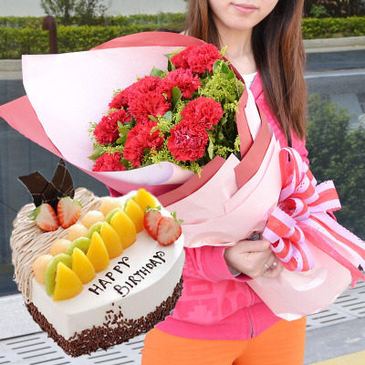 安阳文峰区工学院汽车客运西站十二府红玫瑰生日蛋糕鲜花店同城