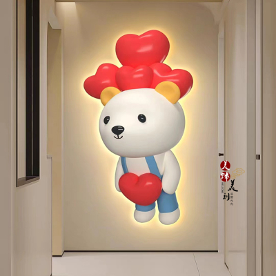 画世纪小熊玄关灯光装饰画雕刻画