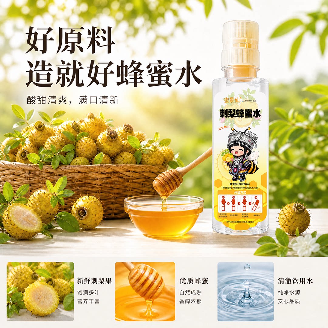蜜景仙刺梨蜂蜜水374g/瓶一件*12瓶尝鲜价