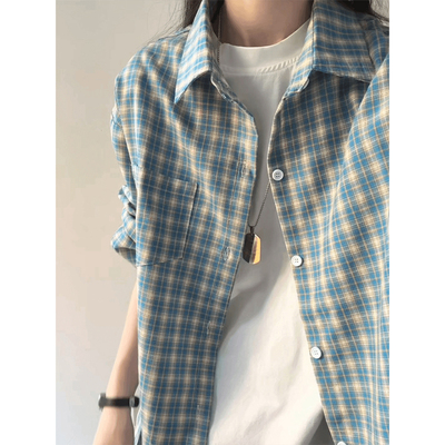 格子衬衫男款秋季外穿长袖开衫