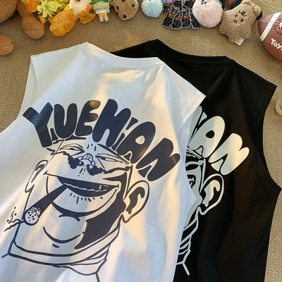 宽松型套头重磅背心高街男夏