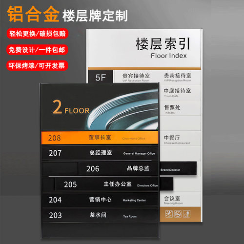 铝合金楼层索引牌抽拉式更换公司