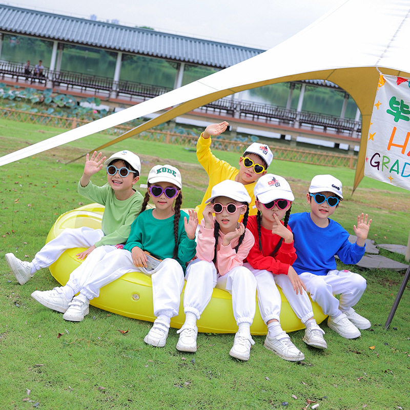 儿童啦啦队演出服糖果色卫衣幼儿园舞蹈表演小学生秋季运动会服装