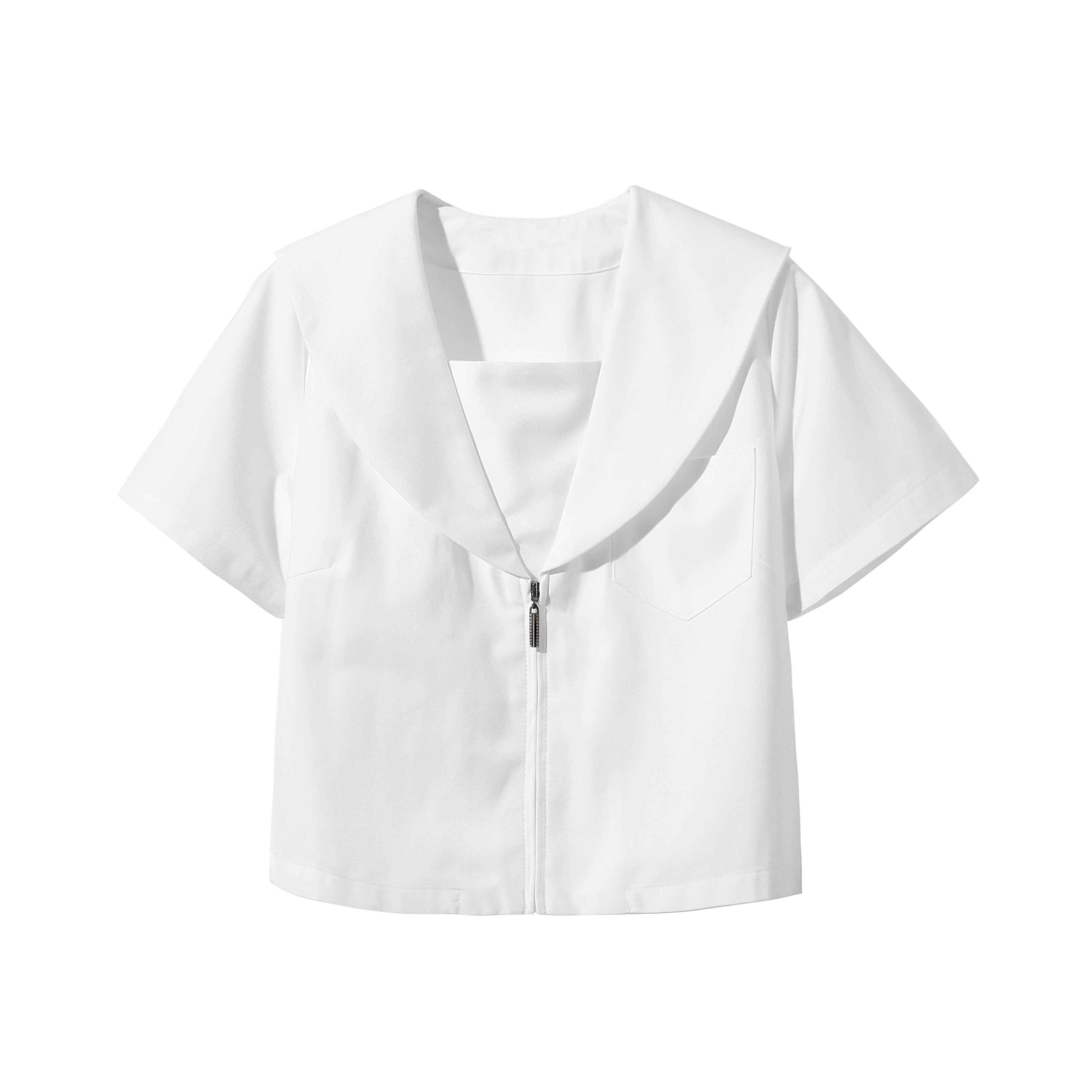 日系正统jk制服关西襟白无本水手服基础款上衣短袖衬衫中间服衬衣