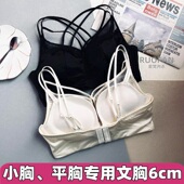 小胸平胸专用加厚美背内衣女显大加厚6cm超厚聚拢光面不空杯文胸