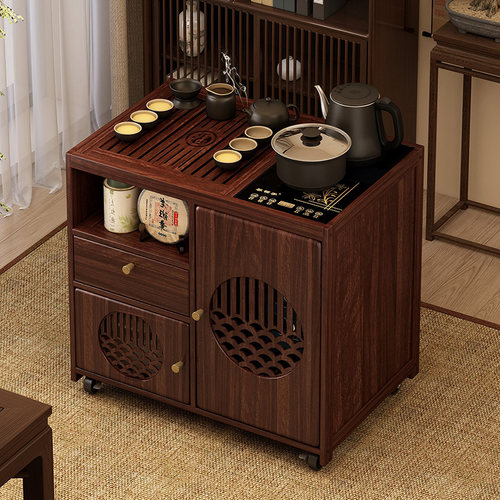 移动茶几实木家用小茶台烧水壶一体阳台泡茶几茶车茶水柜茶具套装