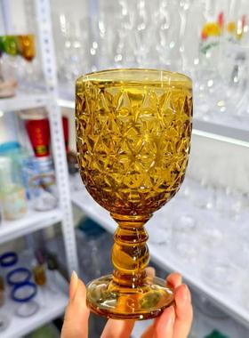 【可尔】中古风玻璃洋酒杯创意红酒杯葡萄酒杯家用高颜值果汁杯47