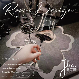 高档烟灰色高脚杯家用红酒杯香槟杯轻奢460ml 两只装 可尔