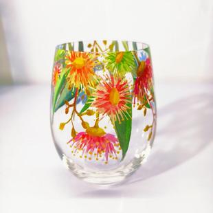 玻璃杯水杯子新款 法式 手绘彩绘客厅茶几饮料杯啤酒杯蛋80 可尔