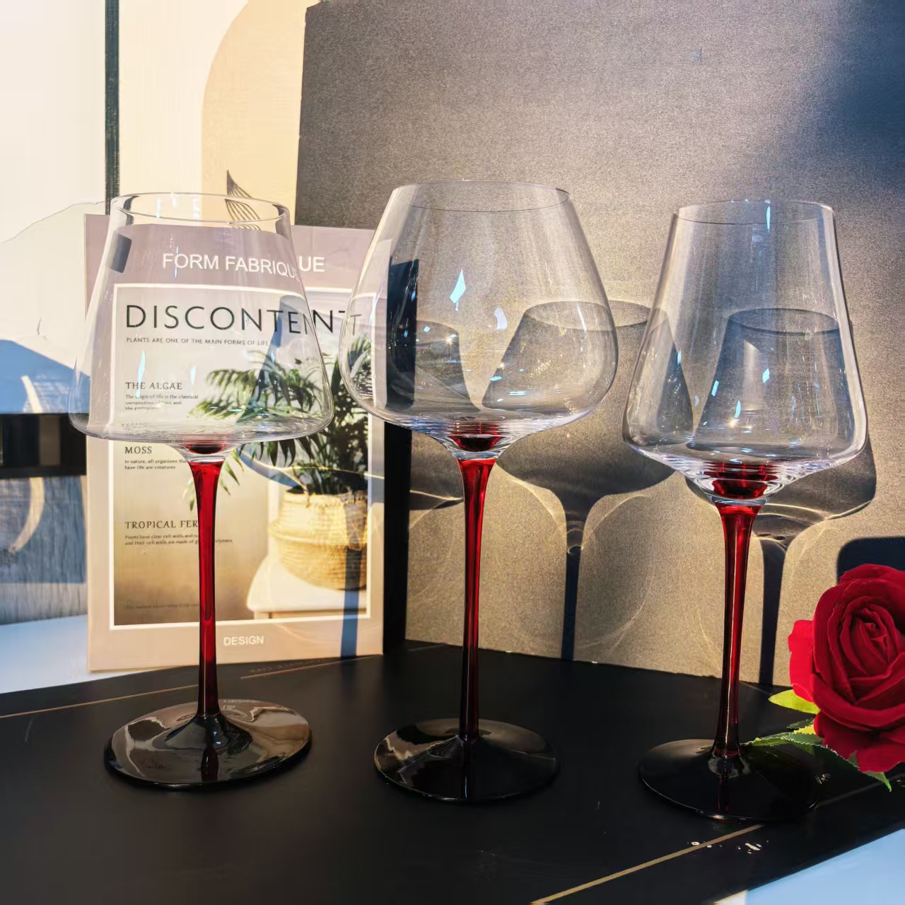 欧式高脚杯轻奢高端原色红酒杯