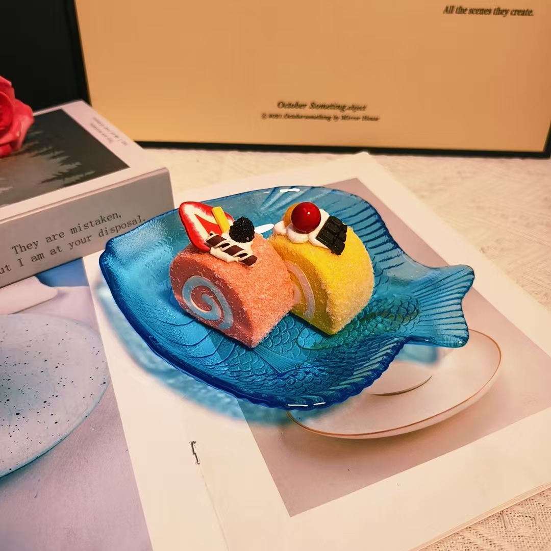 创意水晶玻璃鱼形水果盘