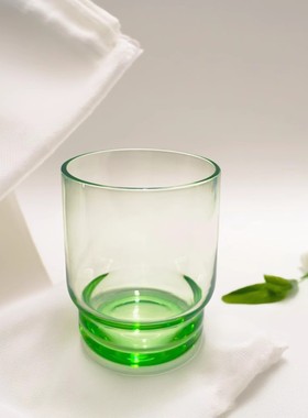 【可尔】绿色玻璃杯家用喝水杯子ins风高颜值水杯简约果汁杯啤酒
