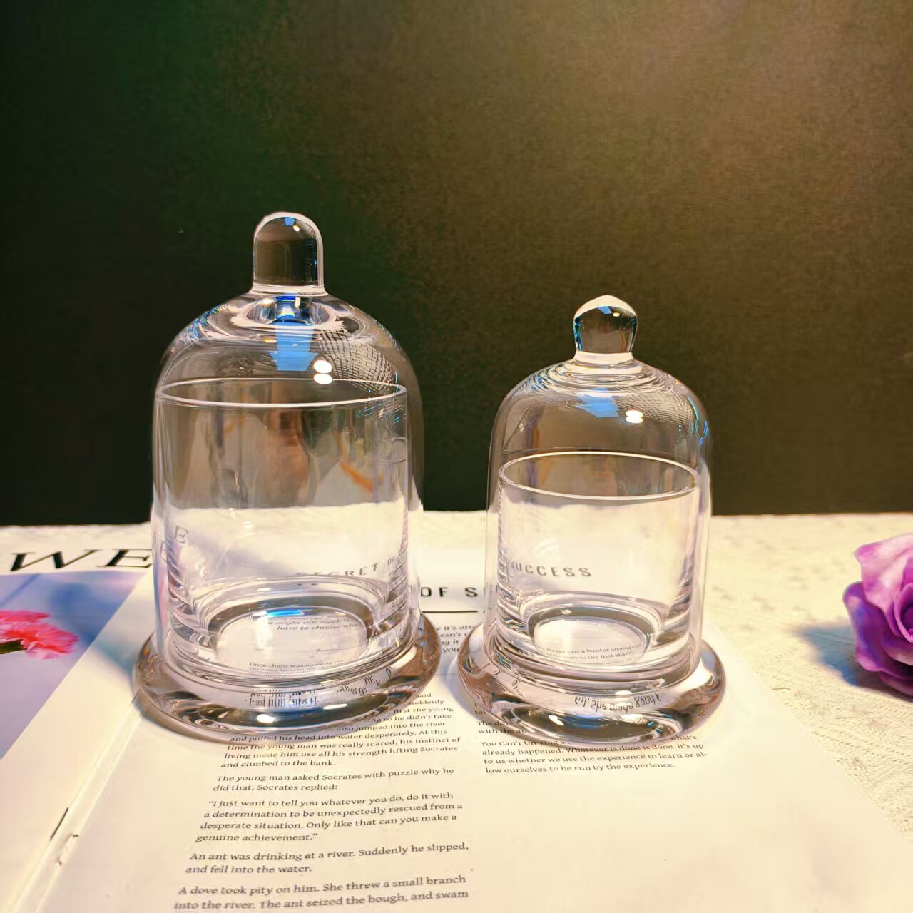 【可尔】香薰玻璃烛台摆件创意钟罩玻璃烛台香薰瓶香薰蜡烛杯牙签,家居饰品,香薰摆件,淘宝优惠券,粉丝福利购,淘宝优惠卷