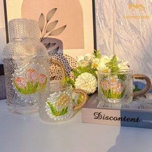 1壶2杯复古高颜值耐热防爆大容量凉水杯开水杯家用D42 可尔