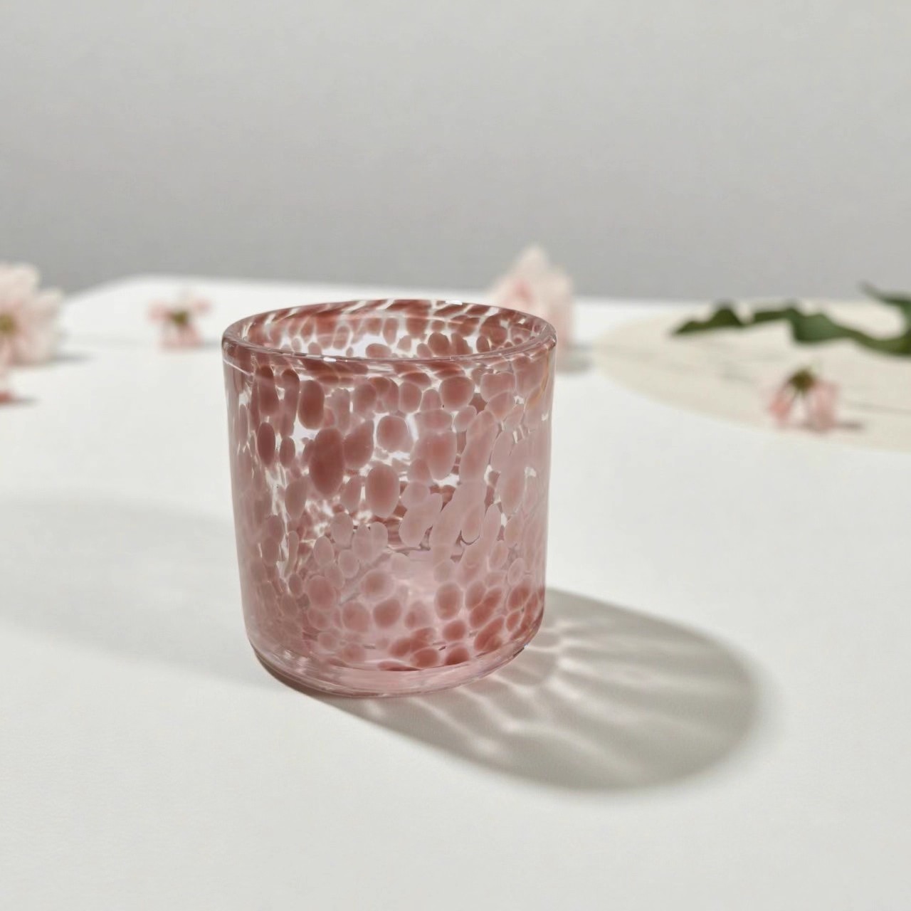 手工出口耐热东南亚中古粉色玻璃