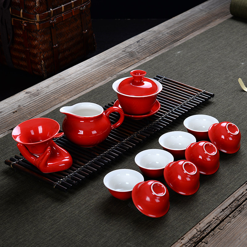 红色喜庆结婚敬酒杯活动节日茶具