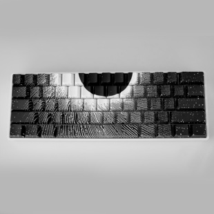 日冕时刻 黑白经典百搭 个性原厂高度侧刻透光五面热升华工艺键帽