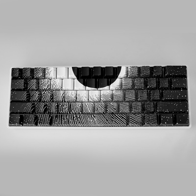 日冕时刻 黑白经典百搭 个性原厂高度侧刻透光五面热升华工艺键帽