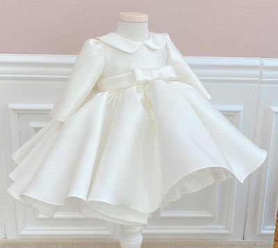 花童冬季长袖蓬蓬裙婚纱高端礼服