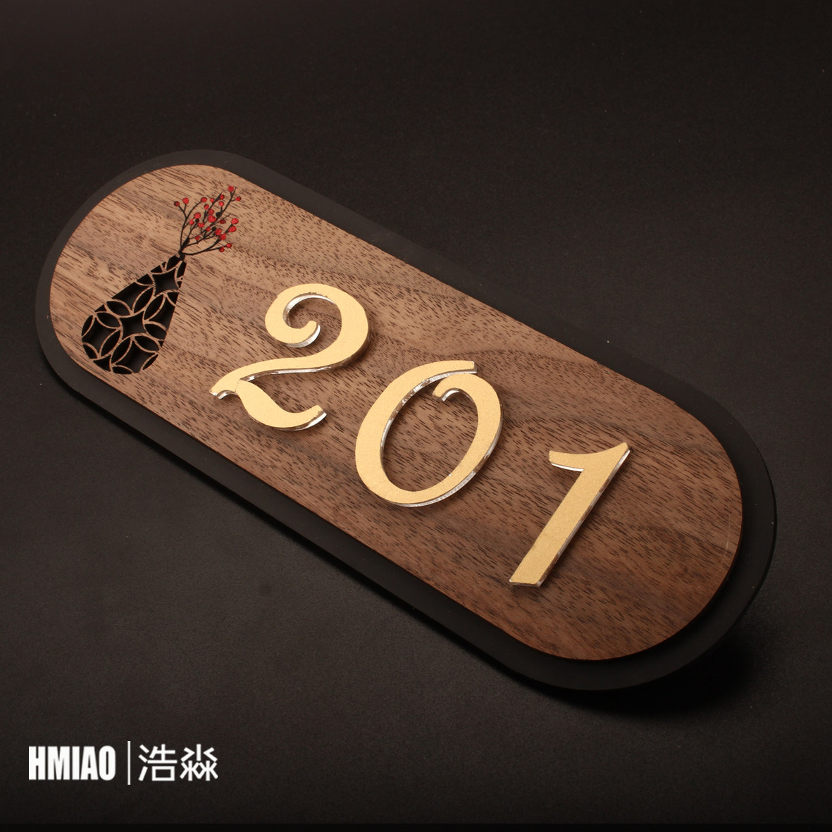 门牌号定制高端轻奢创意实木门牌号门贴出租房宾馆饭店酒店门牌号