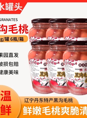 2罐720克包邮中通丹东特产东港黑沟大毛桃罐头零添加