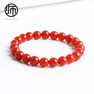 收藏级天然真品云南保山滴水洞满色满肉樱桃红南红手串8mm