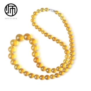 无灯泛蓝天然天空蓝琥珀超天空蓝多米蓝变色墨西哥蓝珀项链塔链