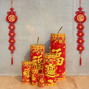 马年春节挂炮坐炮摆件商场酒店大堂装饰品摆饰2026年仿真鞭炮爆竹