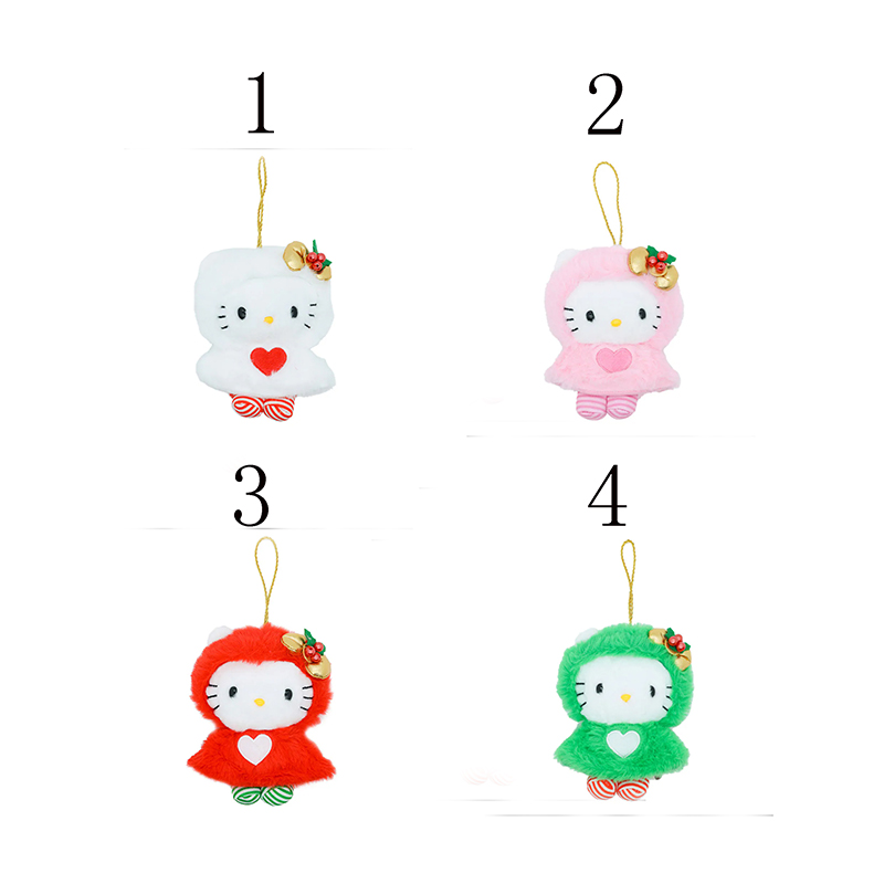 2025年12月份Hello Kitty 美版系列圣诞毛公仔挂饰--4款