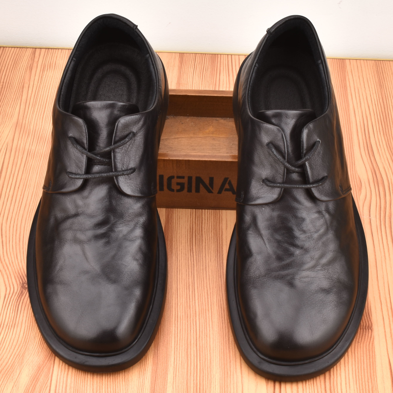 低帮真皮男士皮鞋圆头