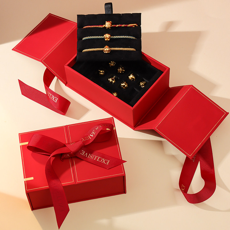 高档项链手链礼盒黄金手串手绳盒红色对开首饰盒翡翠玉器手镯盒子,饰品/流行首饰/时尚饰品新,首饰盒,淘宝优惠券,粉丝福利购,淘宝优惠卷