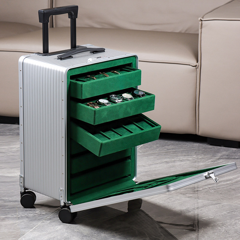 高档珠宝首饰箱大容量航空合金手表收纳箱黄金翡翠手镯拉杆箱带锁,饰品/流行首饰/时尚饰品新,首饰箱,淘宝优惠券,粉丝福利购,淘宝优惠卷