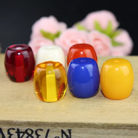 仿蜜蜡佛珠配件16x17仿象牙桶珠树脂热卖品星月菩提