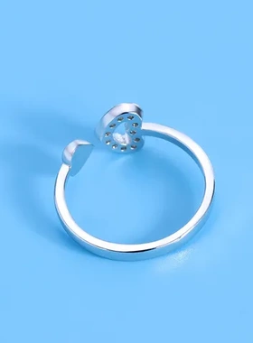 仿纯银巧兰轩指环开口戒指饰品首饰爱双爱心女款镂空