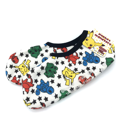 日本正品皮卡丘精灵加厚绒里防滑胶粒保暖地板袜机舱袜防寒家居袜