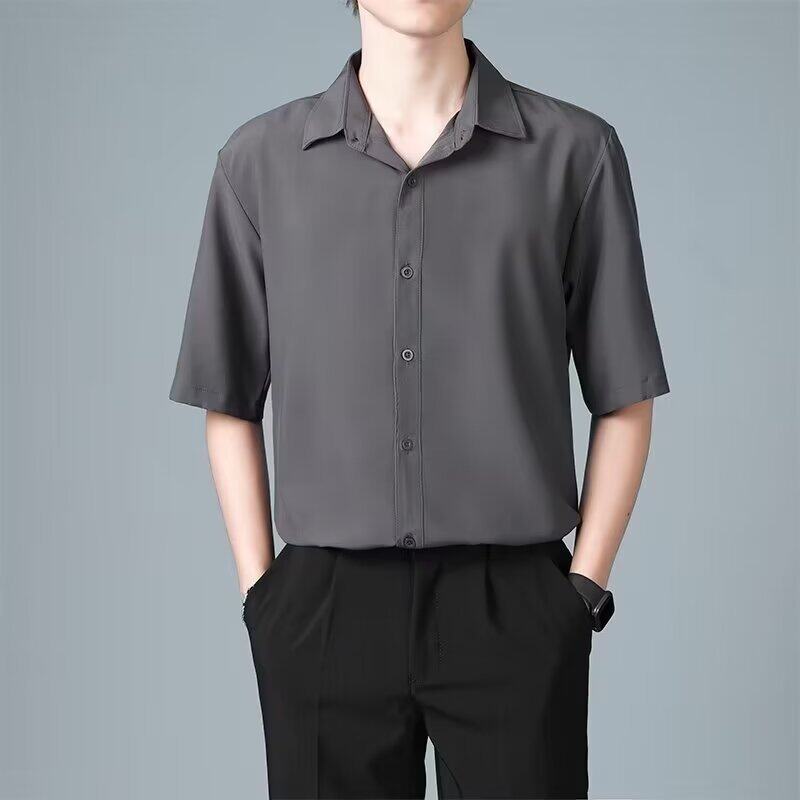 夏季新款短袖衬衫男韩版潮流衬衣日系宽松大码寸衫港风外套青年