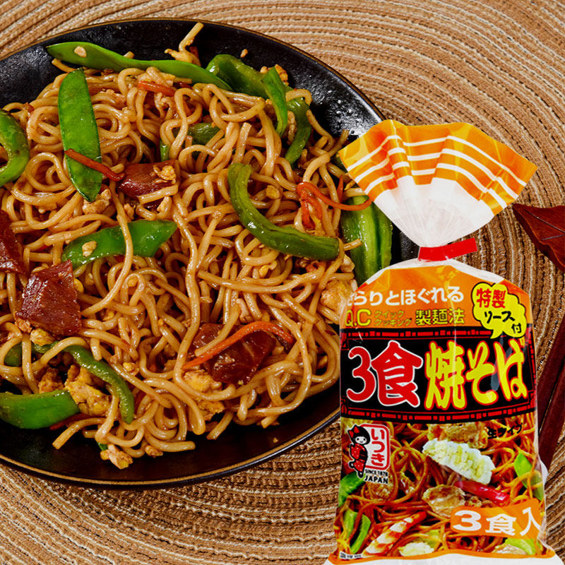 日本进口五木酱汁炒面日式非油炸铁板速食湿面510g3食入带料包