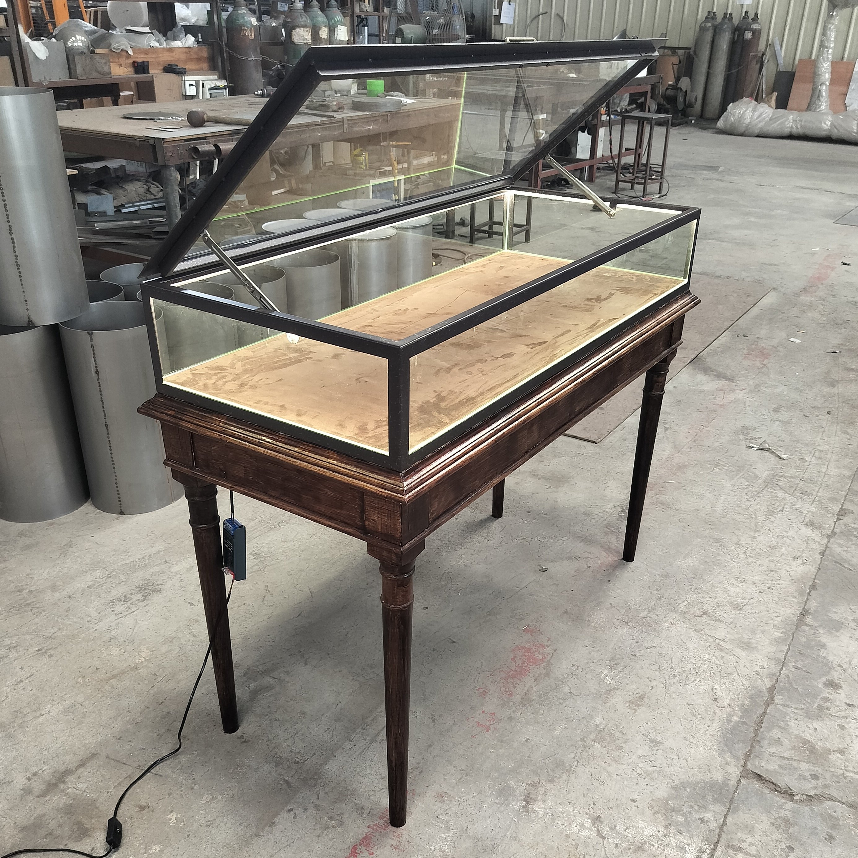 定制实木珠宝首饰展示柜古董玉器文玩玻璃柜台中古复古中岛台现货,商业/办公家具,展示柜/陈列柜/展示架/货柜,淘宝优惠券,粉丝福利购,淘宝优惠卷