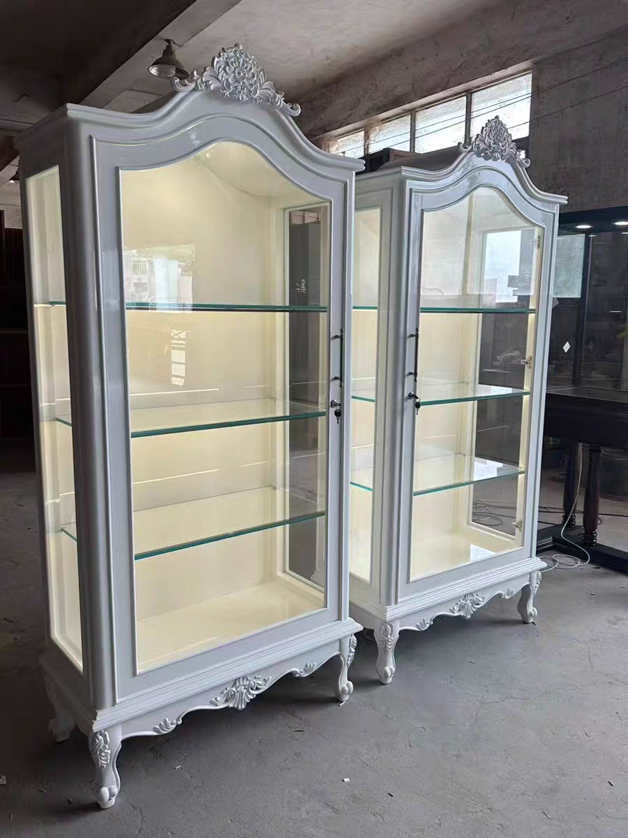 复古风珠宝首饰展示柜奢侈品店包包木质置物架鞋子帽子玻璃柜定制