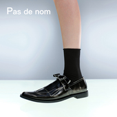小皮鞋 Pas 2025秋冬新款 擦色皮流苏女绅士尖头通勤乐福鞋 nom